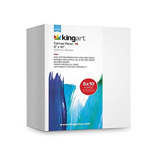 KingArt 824-14 Studio Canvas Panels, 8 x 10, 14 Piece