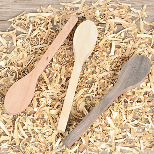 3Pcs Wood Carving Spoon Blank Unfinished Wooden Craft Whittling Ki...