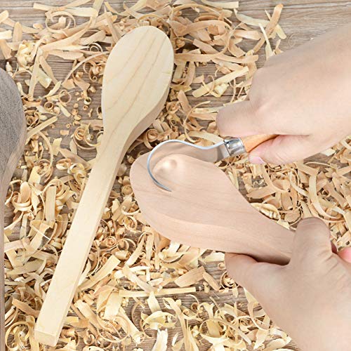3Pcs Wood Carving Spoon Blank Unfinished Wooden Craft Whittling Ki...