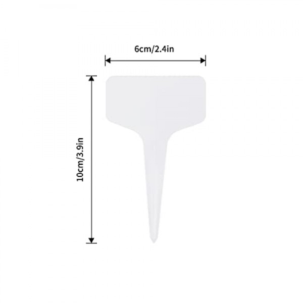 KINGLAKE 100 Pcs 6 x10cm Plastic Plant T-Type Tags Nursery Garden ...