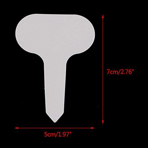 KINGLAKE 100 Pcs White Plastic Plant Labels Waterproof T-Type Plan...