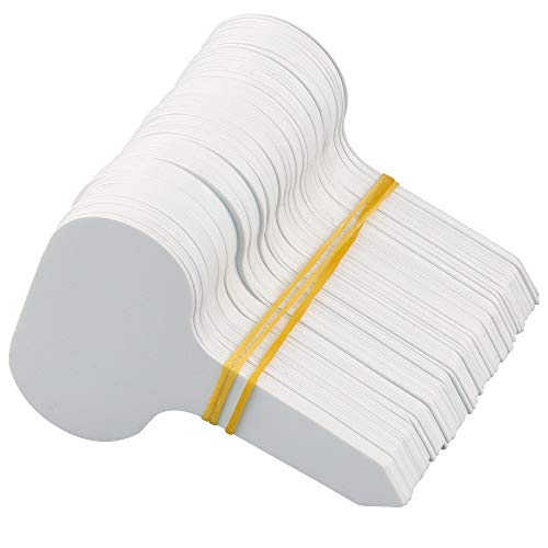 KINGLAKE 100 Pcs White Plastic Plant Labels Waterproof T-Type Plan...