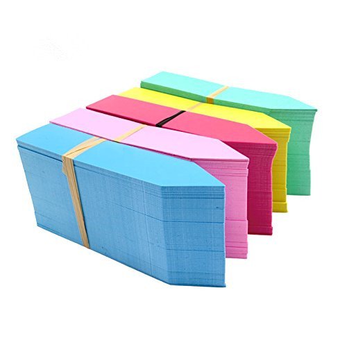 KINGLAKE 500 Pcs 5 Colors 2X10CM Plastic Waterproof Garden Plant T...