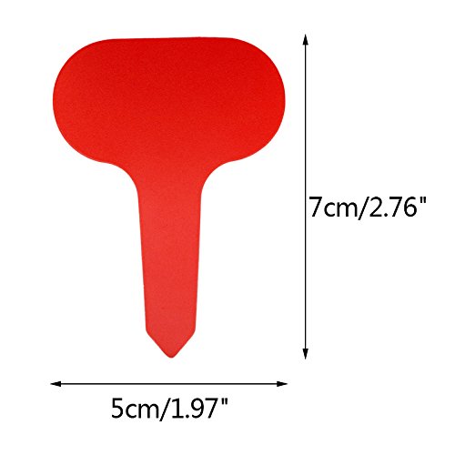 KINGLAKE 500 Pcs 5 Colors Waterproof Plastic Plant Labels T-Type P...