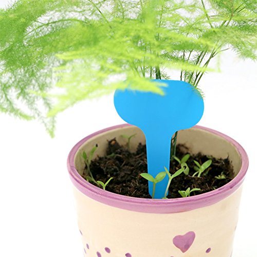 KINGLAKE 500 Pcs 5 Colors Waterproof Plastic Plant Labels T-Type P...