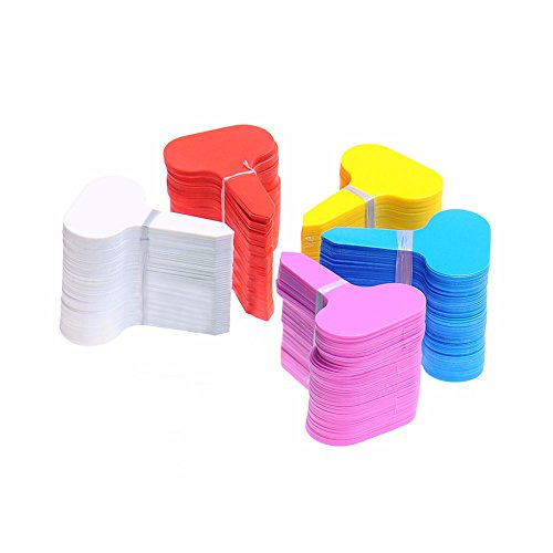 KINGLAKE 500 Pcs 5 Colors Waterproof Plastic Plant Labels T-Type P...