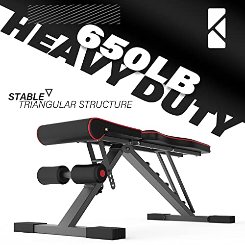 Adjustable Weight Bench, Exercise Workout Bench for Full Body Work...