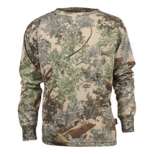 Kings Camo Kids Camo Cotton Long Sleeve Hunting Tee, Desert Shado...