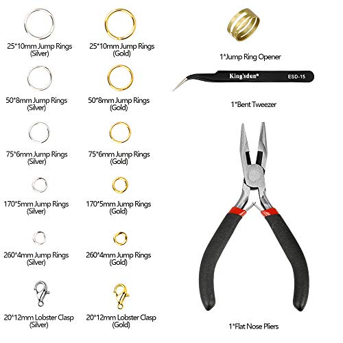 Kingsdun Jewelry Making Tools with Jewelry Findings,Needle Nose Pl...