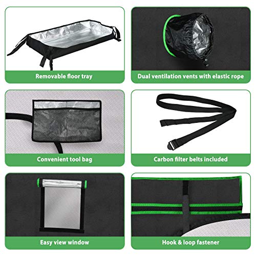 KINGSO 2-in-1 Grow Tent 72” Plant Growing Tents Reflective Mylar I...