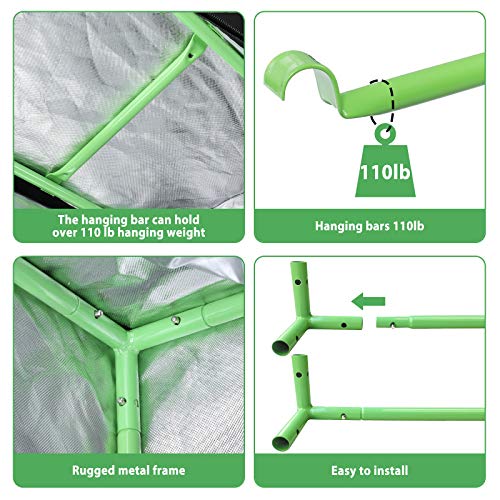 KINGSO 2-in-1 Grow Tent 72” Plant Growing Tents Reflective Mylar I...