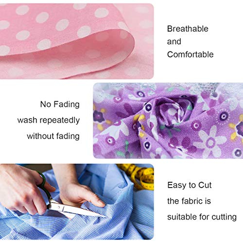 KINGSO 7PCS Cotton Fabric Different Pattern Patchwork Fabric Craft...