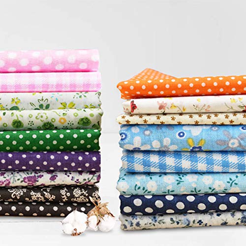 KINGSO 7PCS Cotton Fabric Different Pattern Patchwork Fabric Craft...