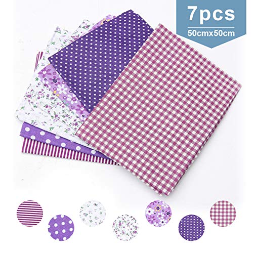 KINGSO 7PCS Cotton Fabric Different Pattern Patchwork Fabric Craft...