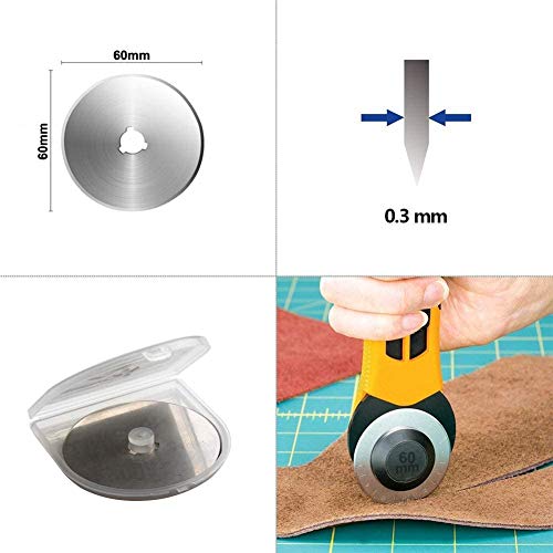 Kingsource SKS-7 Titanium Coated 10 Packs 60mm Pack Rotary Cutter ...