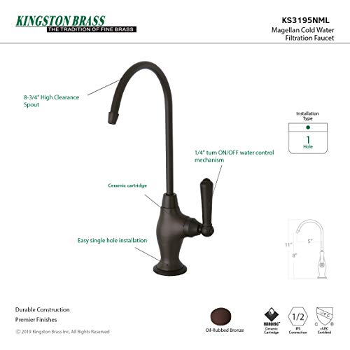 Kingston Brass KS3195NML Magellan Design 1/4 Turn Water Filter Fau...
