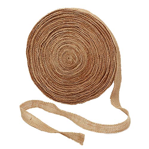 1 Inch Wide 54 Yards Burlap Ribbon, Natural Jute Fabric Ribbon Cra...