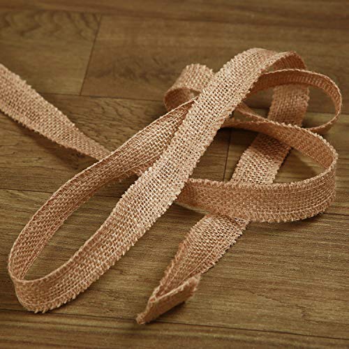 1 Inch Wide 54 Yards Burlap Ribbon, Natural Jute Fabric Ribbon Cra...