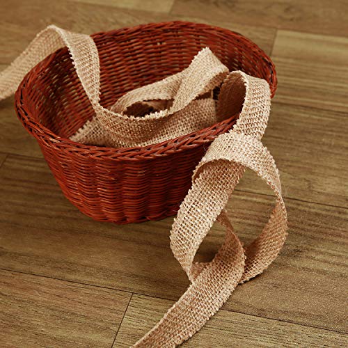 1 Inch Wide 54 Yards Burlap Ribbon, Natural Jute Fabric Ribbon Cra...