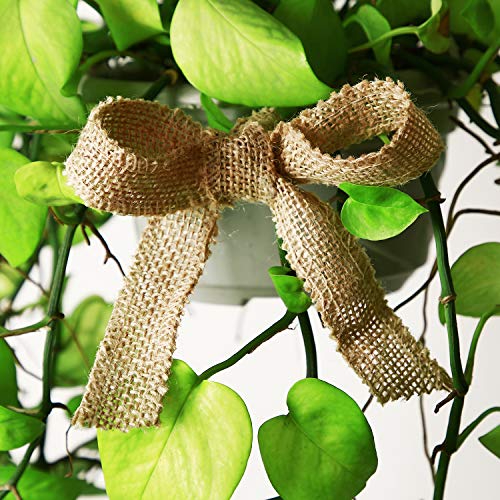 1 Inch Wide 54 Yards Burlap Ribbon, Natural Jute Fabric Ribbon Cra...