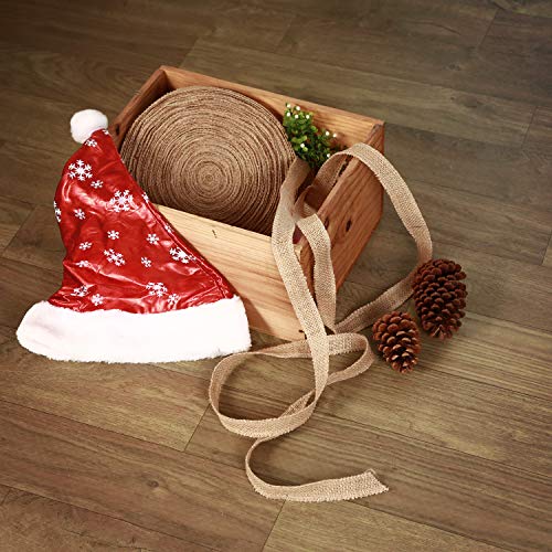 1 Inch Wide 54 Yards Burlap Ribbon, Natural Jute Fabric Ribbon Cra...