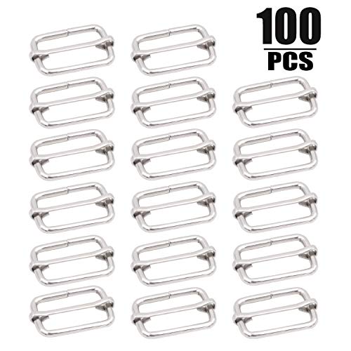 KINJOEK 100 Pieces 1 Inch 25mm Tri-Glide Slide Buckles, Adjustable...