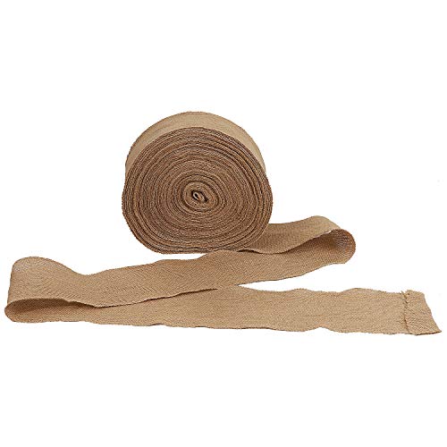 KINJOEK 6 Inch Wide 27 Yards Burlap Ribbon, Natural Jute Fabric Ri...