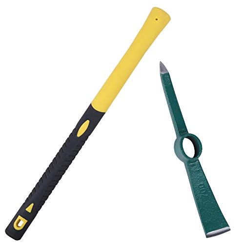 KINJOEK Pick Mattock Hoe, Forged Weeding Garden Pick Axe with 17.7...