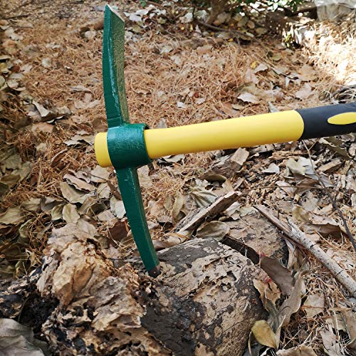 KINJOEK Pick Mattock Hoe, Forged Weeding Garden Pick Axe with 17.7...