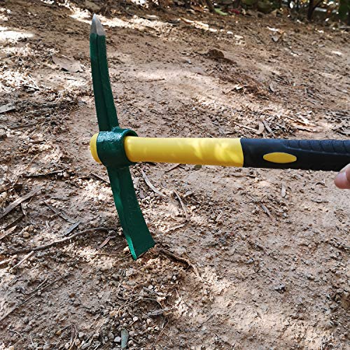KINJOEK Pick Mattock Hoe, Forged Weeding Garden Pick Axe with 17.7...