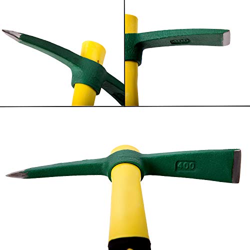 Pick Mattock Hoe, KINJOEK Forged Weeding Garden Pick Axe with 15 I...