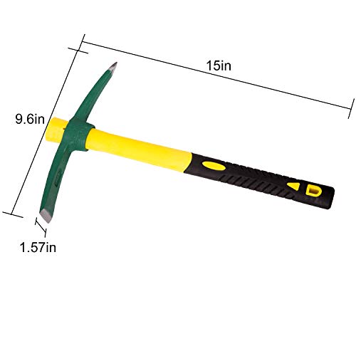 Pick Mattock Hoe, KINJOEK Forged Weeding Garden Pick Axe with 15 I...