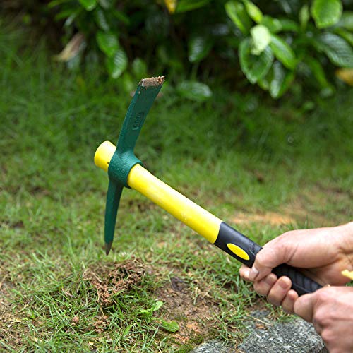 Pick Mattock Hoe, KINJOEK Forged Weeding Garden Pick Axe with 15 I...