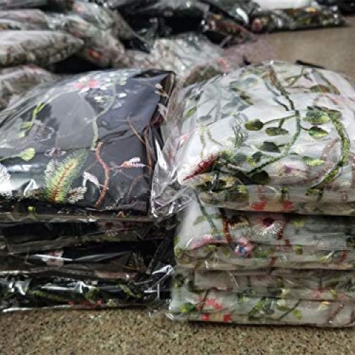 51 Width Exquisite Floral Flower Embroidery Mesh Lace Fabric Sewi...