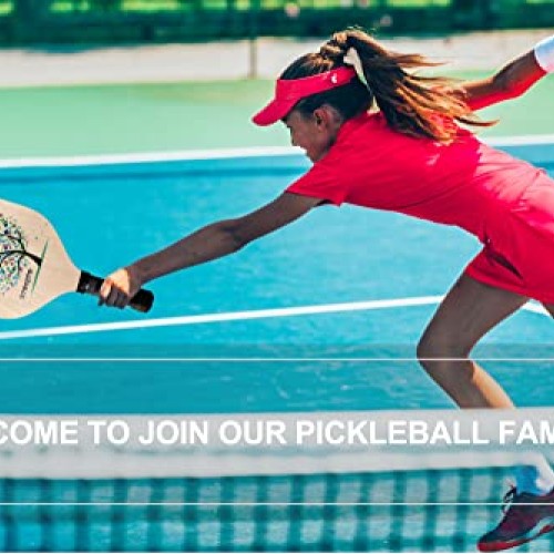 Pickleball Paddles,Wood Pickle Ball Paddles Set of 4 Paddles, 7-pl...