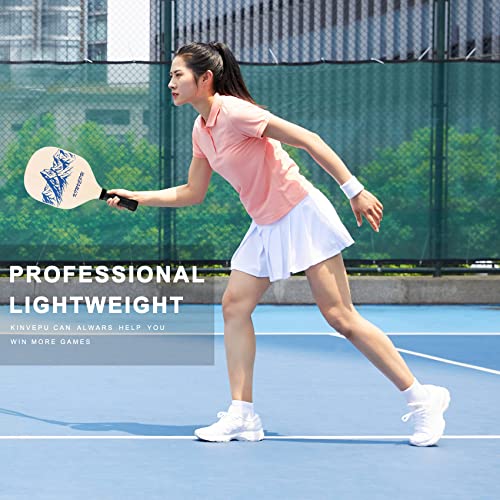 Pickleball Paddles,Wood Pickle Ball Paddles Set of 4 Paddles, 7-pl...