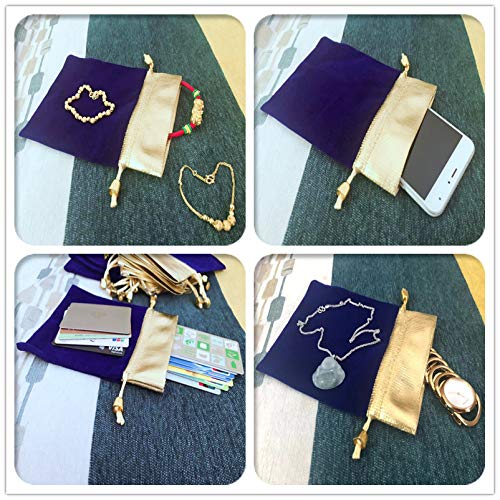 KIPETTO 25Pcs Soft Velvet Pouches with Drawstrings for Jewelry Wed...
