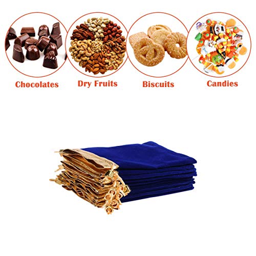 KIPETTO 25Pcs Soft Velvet Pouches with Drawstrings for Jewelry Wed...