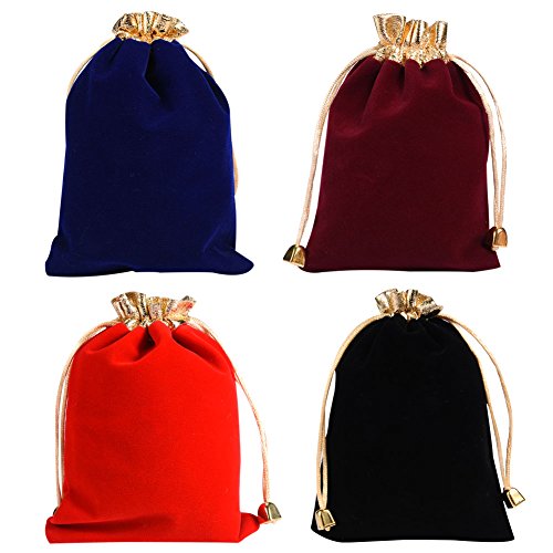 KIPETTO 25Pcs Soft Velvet Pouches with Drawstrings for Jewelry Wed...