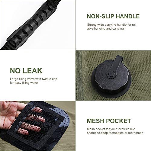 KIPIDA Solar Shower Bag,5 gallons/20L Solar Heating Camping Shower...