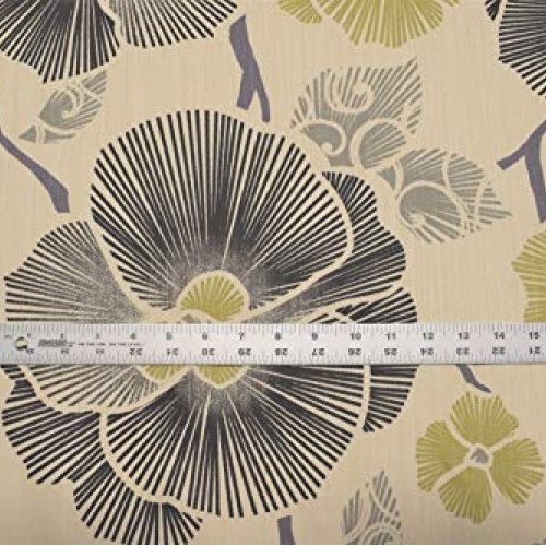 by The Yard- Green Tropical Floral Upholstery Drapery Print Fabric...