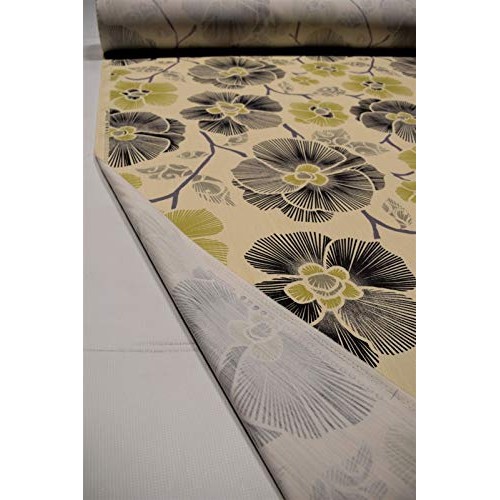 by The Yard- Green Tropical Floral Upholstery Drapery Print Fabric...