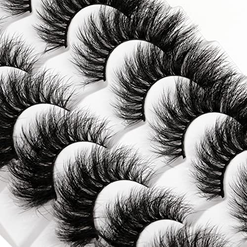 Mink Lashes 20mm Fluffy False Eyelashes Thick Volume Dramatic Cat ...