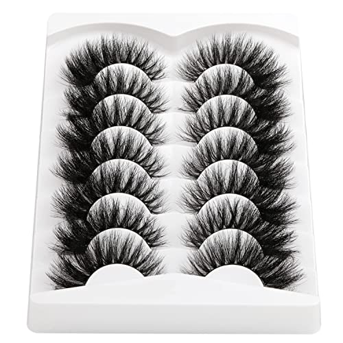 Mink Lashes 20mm Fluffy False Eyelashes Thick Volume Dramatic Cat ...