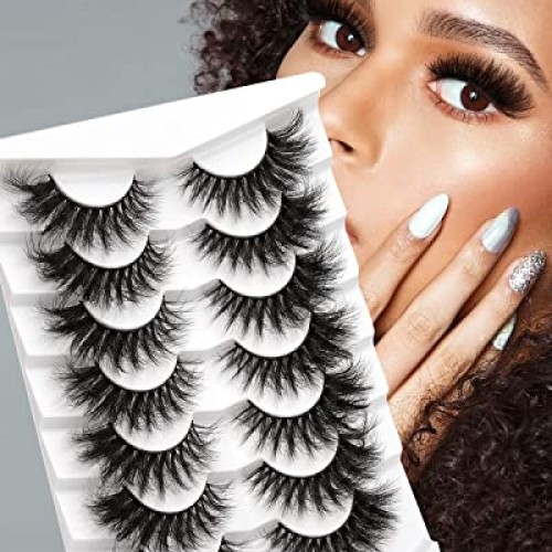 Mink Lashes 20mm Fluffy False Eyelashes Thick Volume Dramatic Cat ...