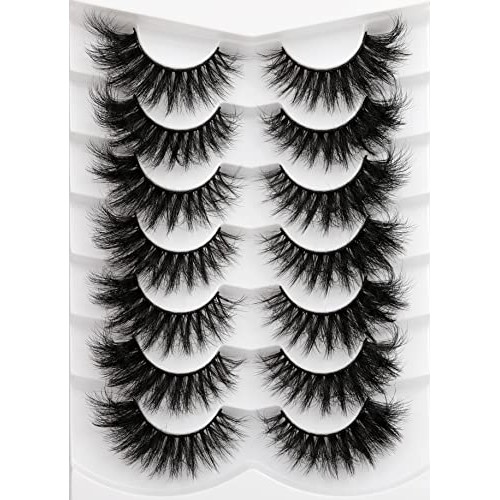 Mink Lashes 20mm Fluffy False Eyelashes Thick Volume Dramatic Cat ...