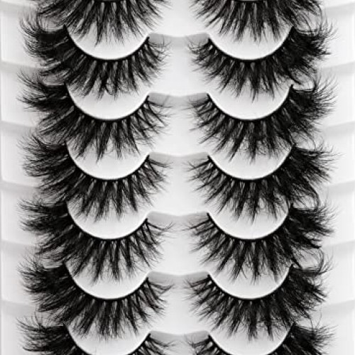 Mink Lashes 20mm Fluffy False Eyelashes Thick Volume Dramatic Cat ...