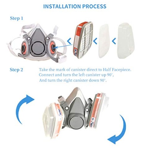KISCHERS Reusable Half Facepiece and Anti-Fog Safety Goggle Set Ag...