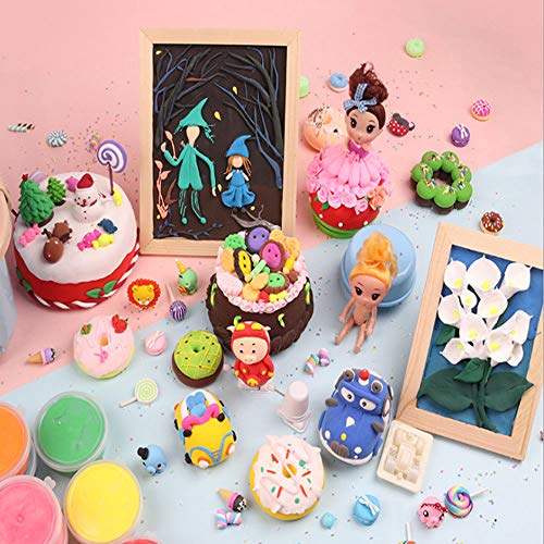 KISEER 24 Pcs Colors Air Dry Clay Bulk Light Soft Modeling Magic C...