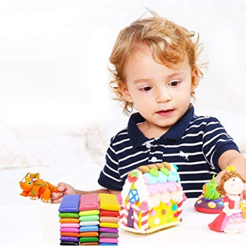 KISEER 24 Pcs Colors Air Dry Clay Bulk Light Soft Modeling Magic C...